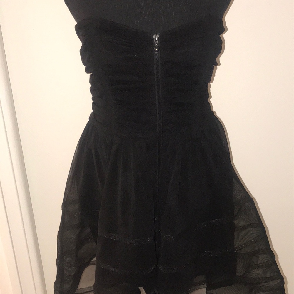Betsy Johnson Black Mesh Corset Evening  Dress